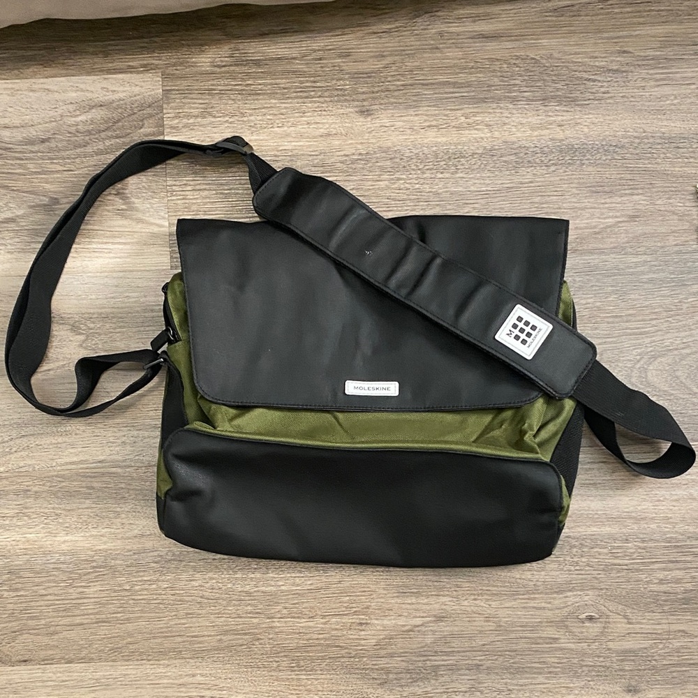 Moleskine Black and Green Messenger Bag